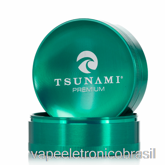 Vape Eletrônico Tsunami 2,95 Polegadas Moedor Superior Afundado De 4 Peças Verde (75mm)